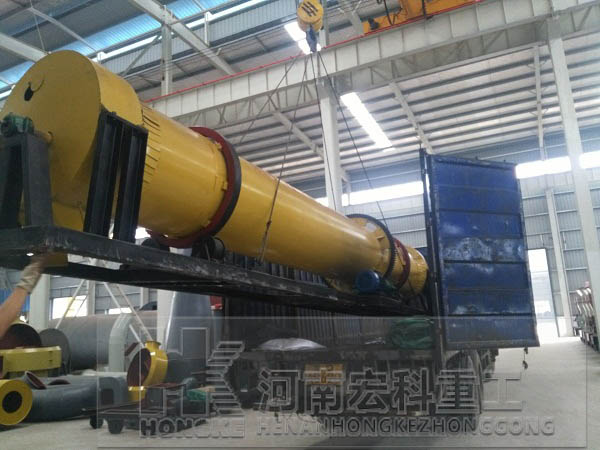 河南商丘的客戶，您采購的Ф1200×8m雞糞烘干機(jī)已發(fā)出