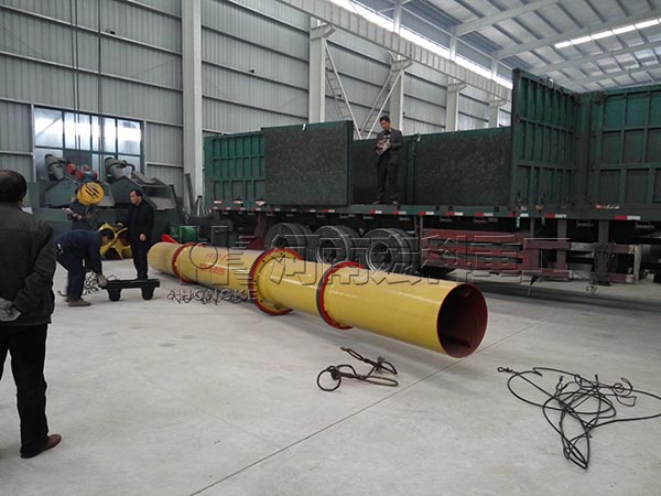 黑龍江的客戶，您采購的1.2×7m的牛糞烘干機(jī)已發(fā)出，請(qǐng)注意查收